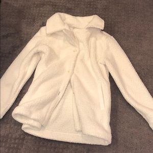 Fuzzy white coat